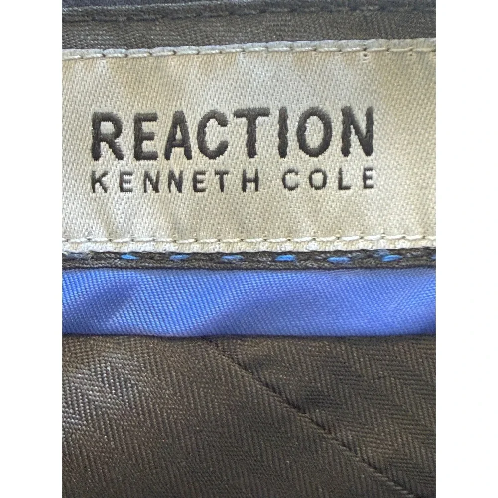 Kenneth Cole Reaction Mens Navy Blue Herringbone Dress Pants 38S W31 LR3061